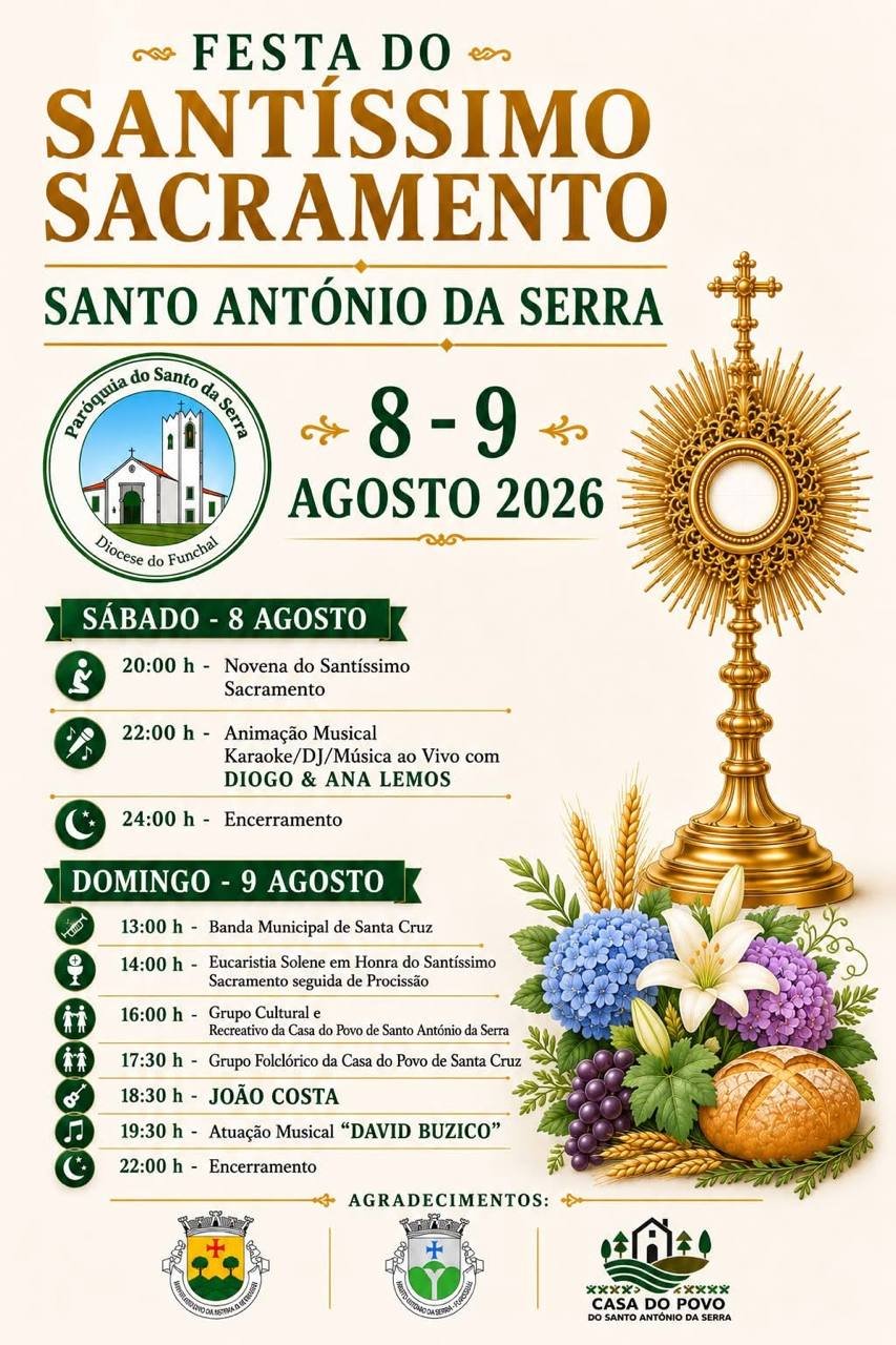 Cartaz Festa do Santíssimo Sacramento 2026 - Santo António da Serra