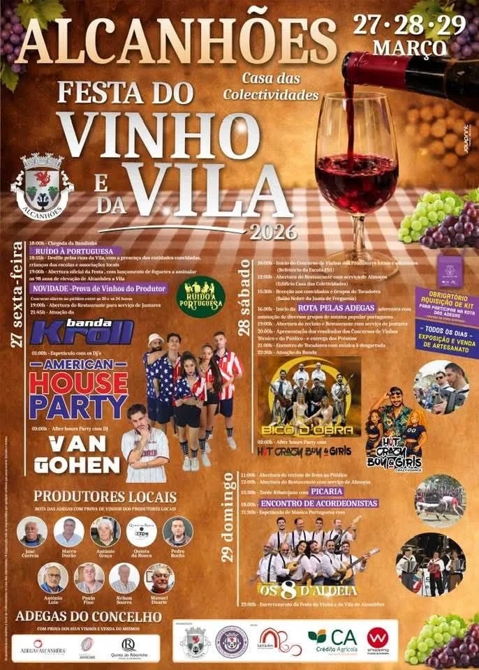 Cartaz Festa do Vinho e da Vila 2026 - Alcanhões