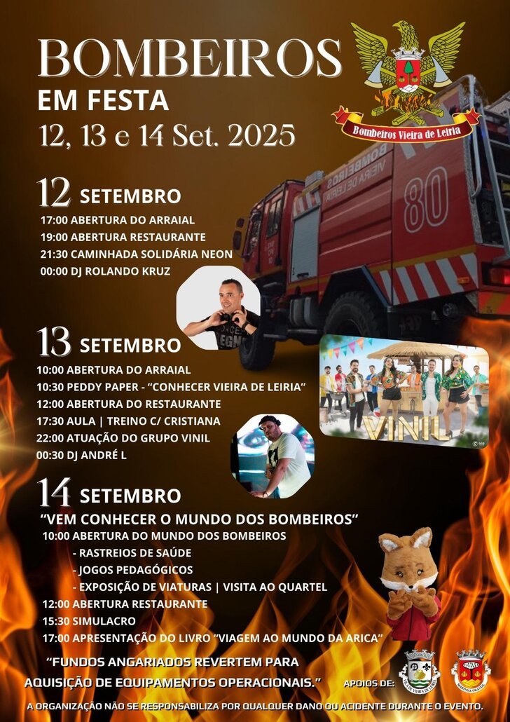 Cartaz Festa dos Bombeiros 2025 - Vieira de Leiria