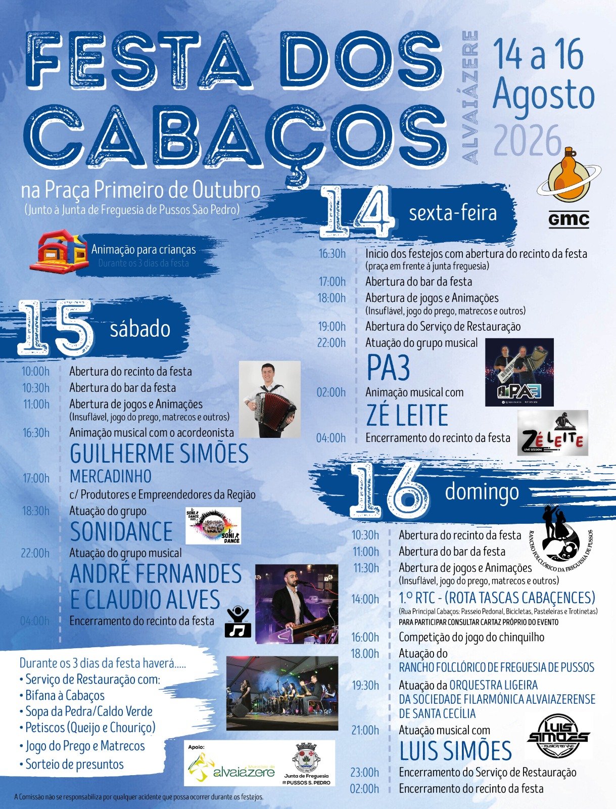 Cartaz Festa dos Cabaços 2026 - Alvaiázare
