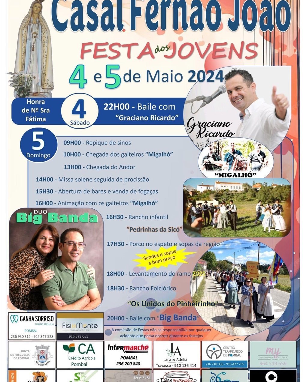 Cartaz Festa dos Jovens 2024 - Casal Fernão João