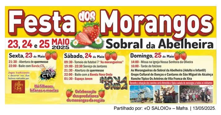 Cartaz Festa dos Morangos 2025 - Sobral da Abelheira