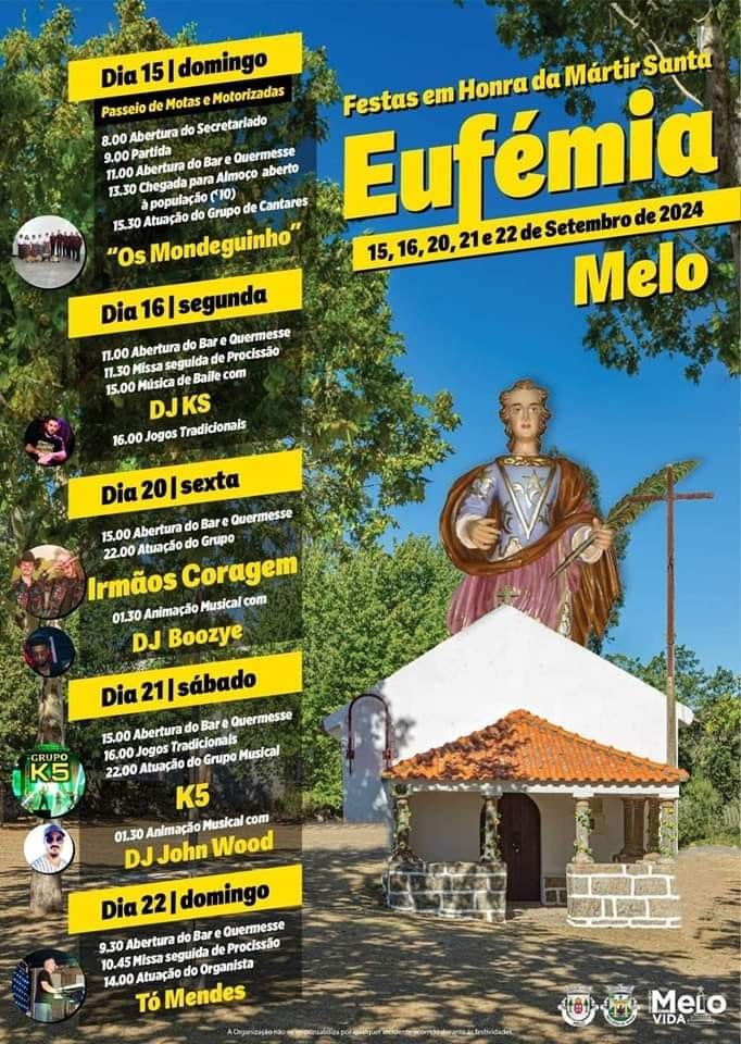 Cartaz Festa em Honra da Mártir Santa Eufémia 2024 - Melo