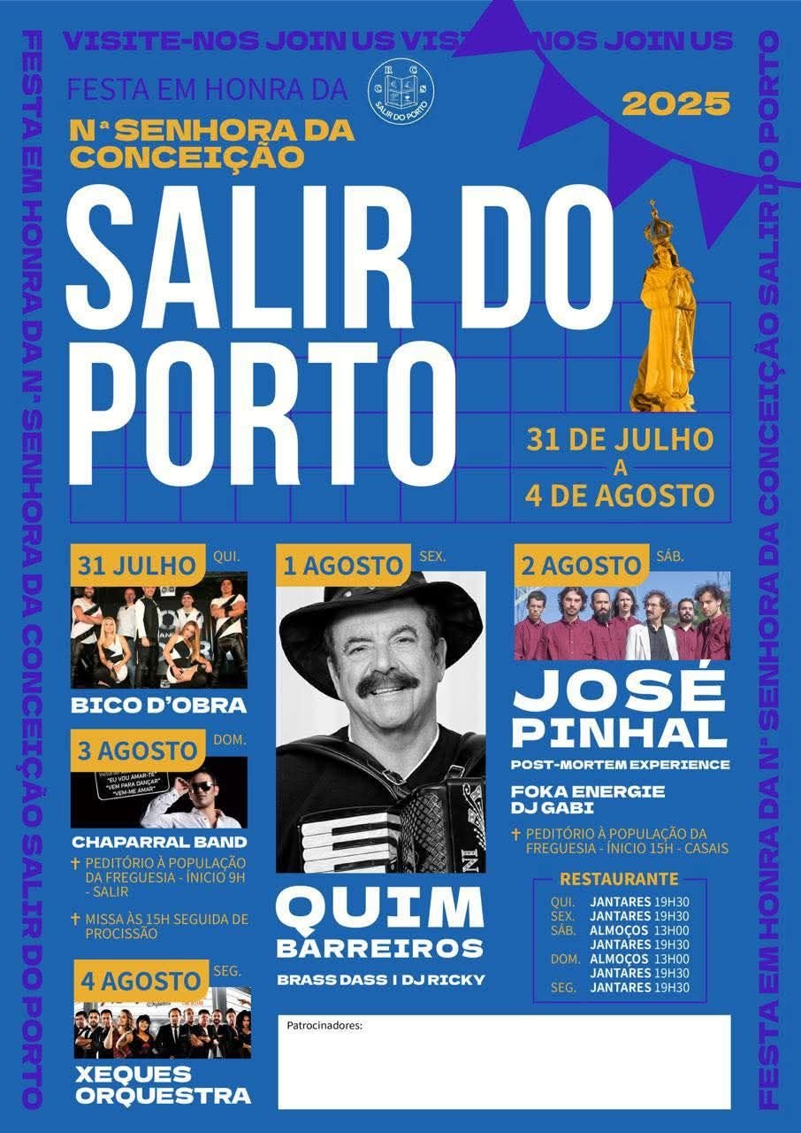 Cartaz Festa em Honra da Nossa Senhora da Conceição 2025 - Salir do Porto