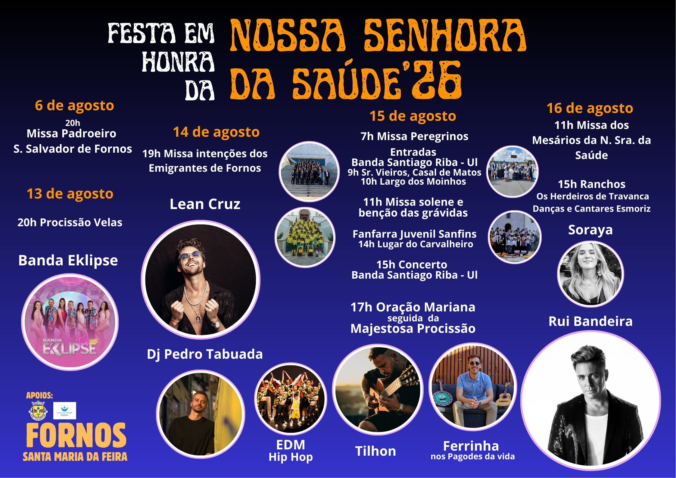 Cartaz Festa em Honra da Nossa Senhora da Saúde Fornos 2026 - Fornos
