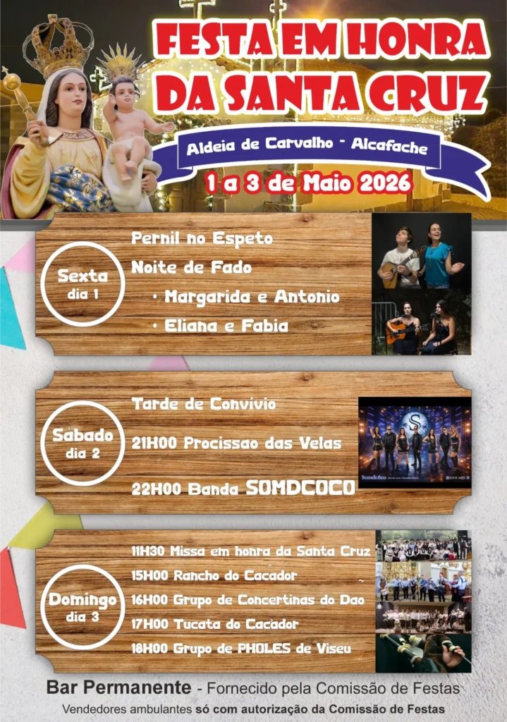 Cartaz Festa em honra da Santa Cruz 2026 - Aldeia de Carvalho