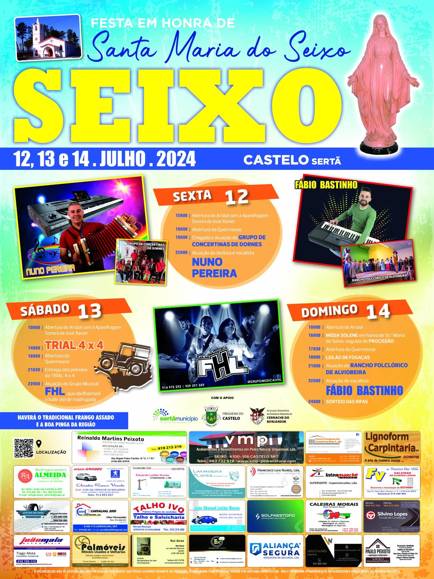 Cartaz Festa em honra da Santa Maria do Seixo 2024 - Seixo