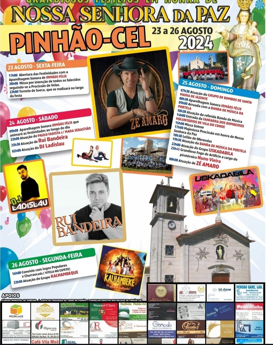 Cartaz Festa em honra da Senhora da Paz 2024 - Pinhão Cel