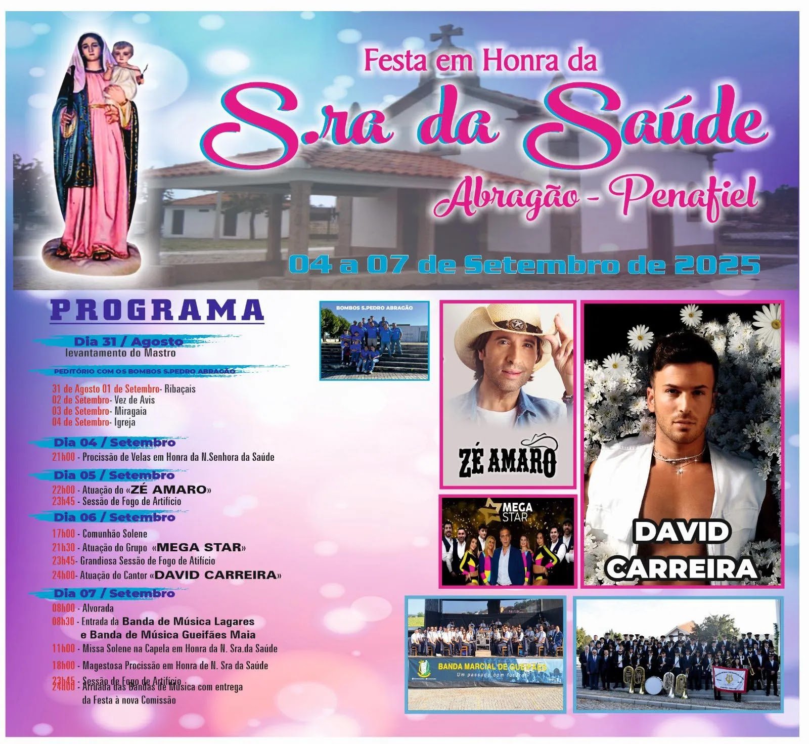 Cartaz Festa em Honra da Senhora da Saude 2025 - Abragão