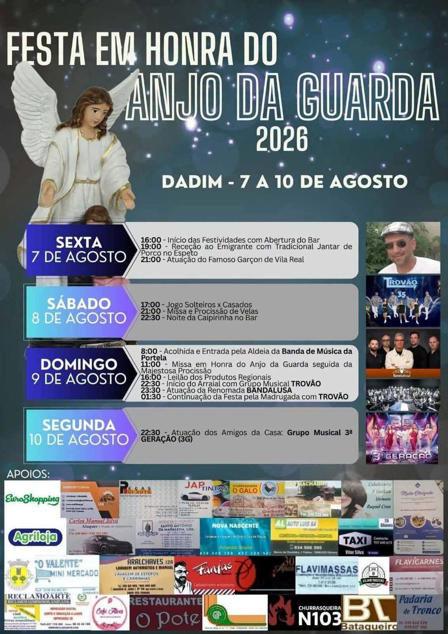Cartaz Festa em honra de Anjo da Guarda 2026 - Dadim