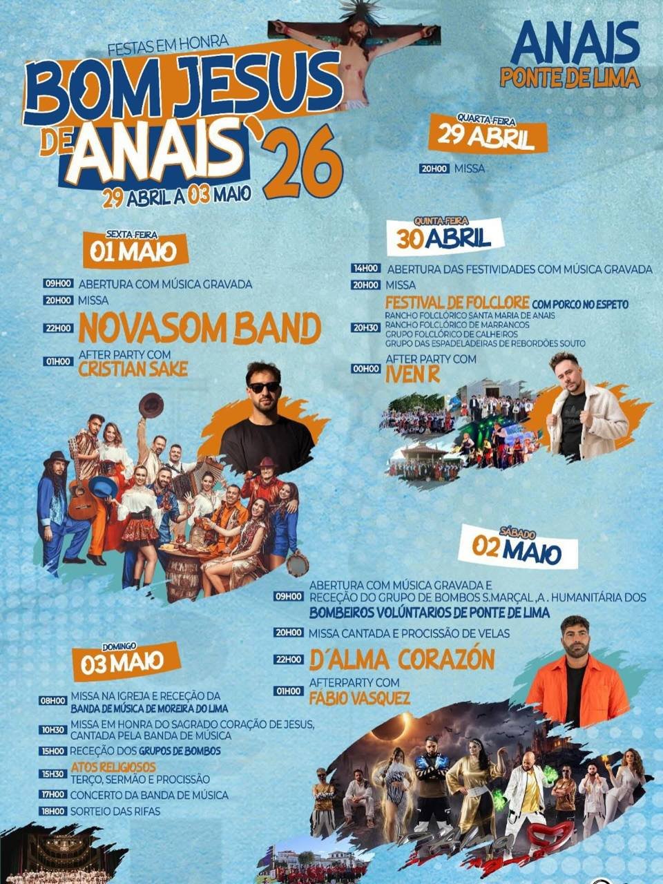 Cartaz Festa em honra de Bom Jesus 2026 - Anais