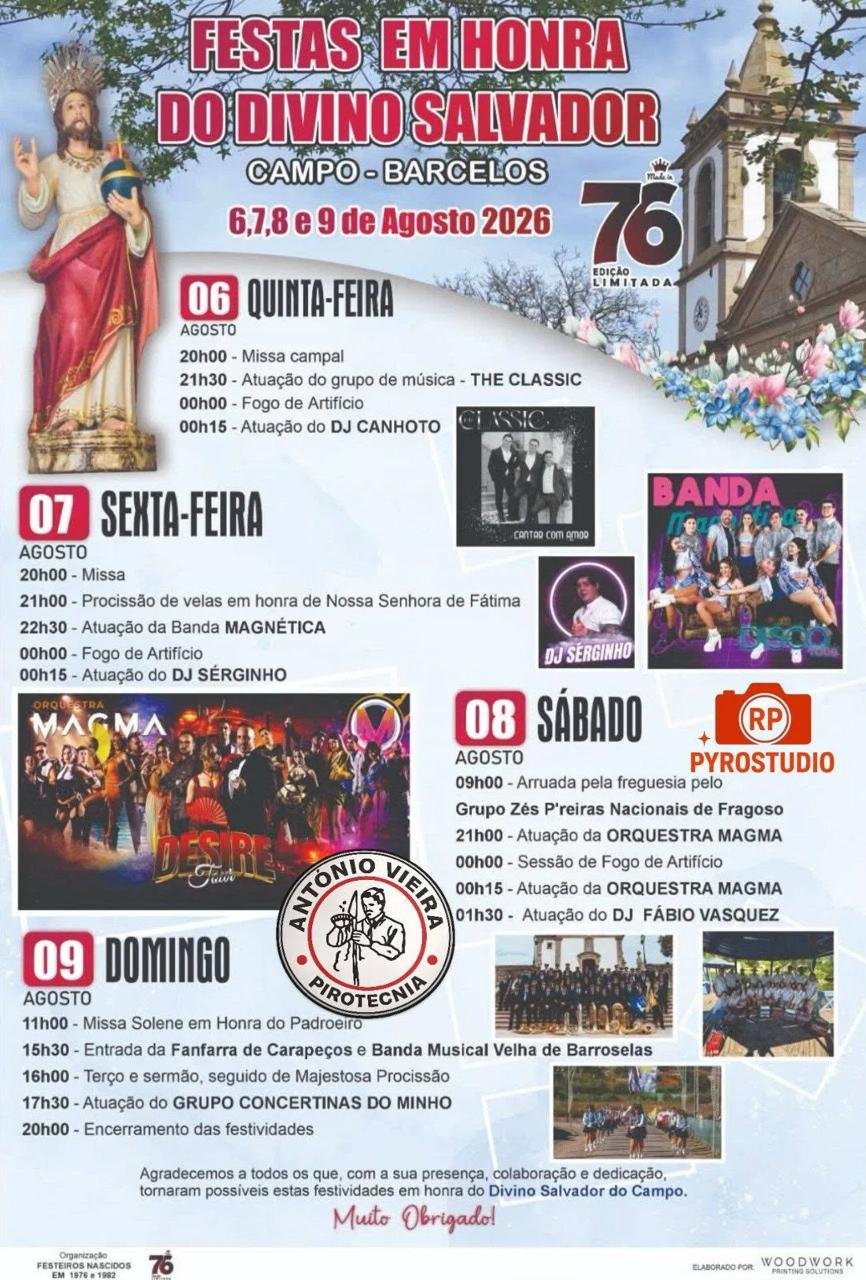 Cartaz Festa em honra de Divino Salvador 2026 - Campo