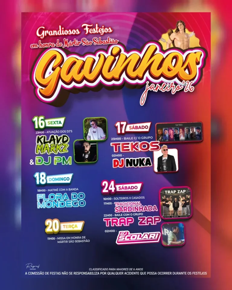 Cartaz Festa em honra de Mártir São Sebastião 2026 - Gavinhos