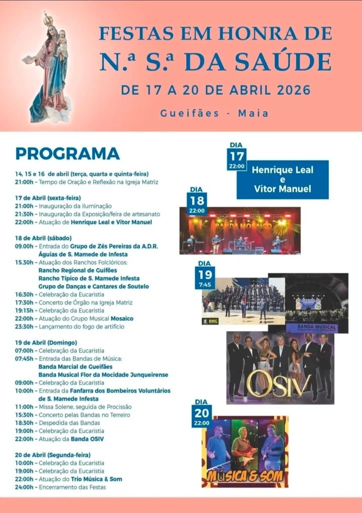 Cartaz Festa em honra de N.ª S.ª da Saúde 2026 - Gueifães