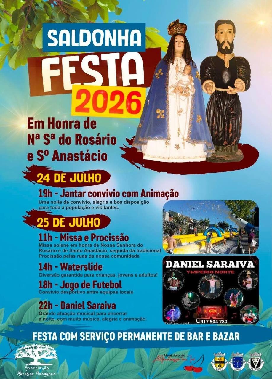 Cartaz Festa em honra de Nª Sª do Rosário e Sº Anastácio 2026 - Saldonha