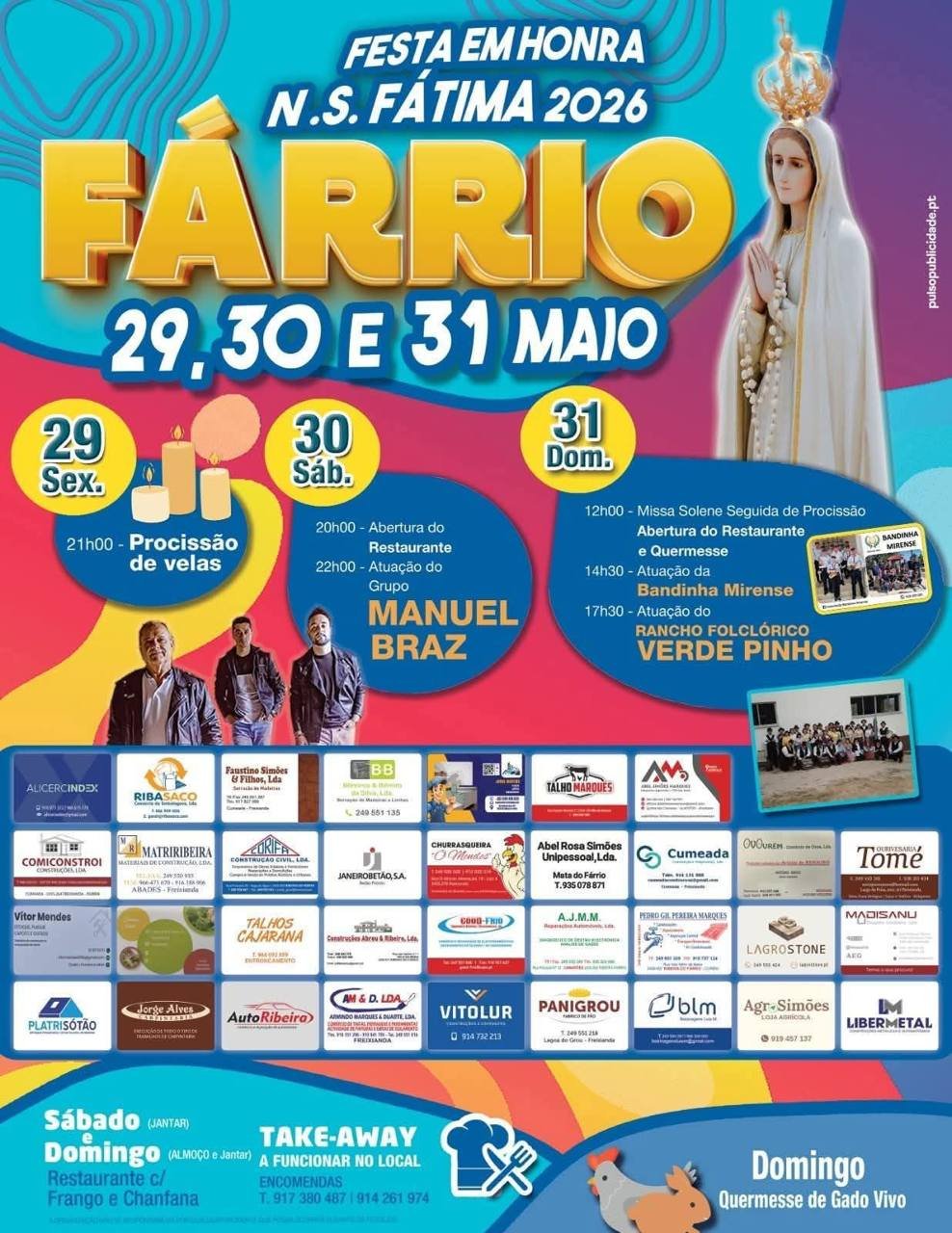 Cartaz Festa em honra de N.S. Fátima 2026 - Fárrio