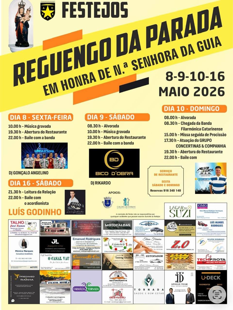 Cartaz Festa em honra de N.ª Senhora da Guia 2026 - Reguengo da Parada