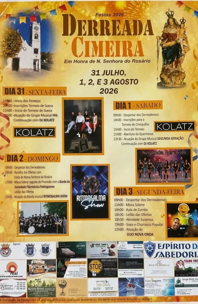 Cartaz Festa em honra de N. Senhora do Rosário 2026 - Derreada Cimeira