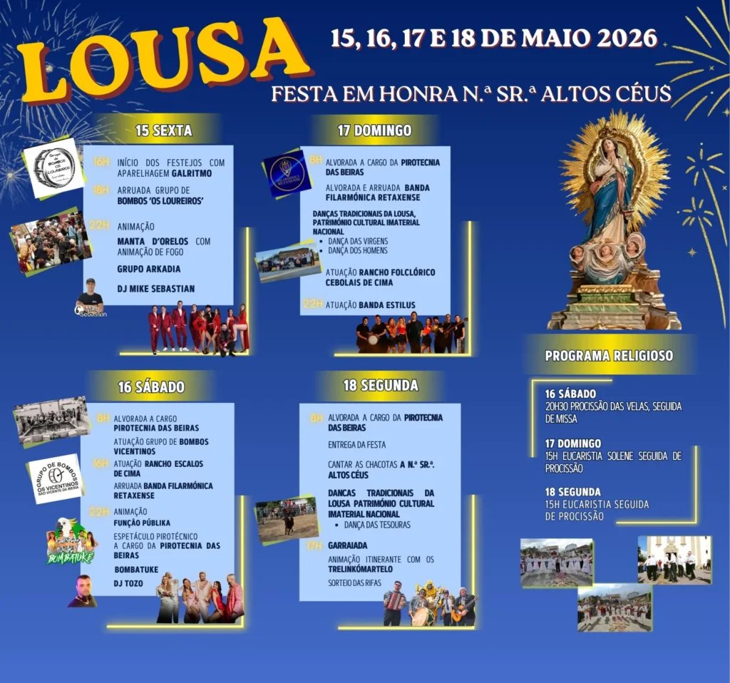 Cartaz Festa em honra de N.ª Sr.ª Altos Céus 2026 - Lousa