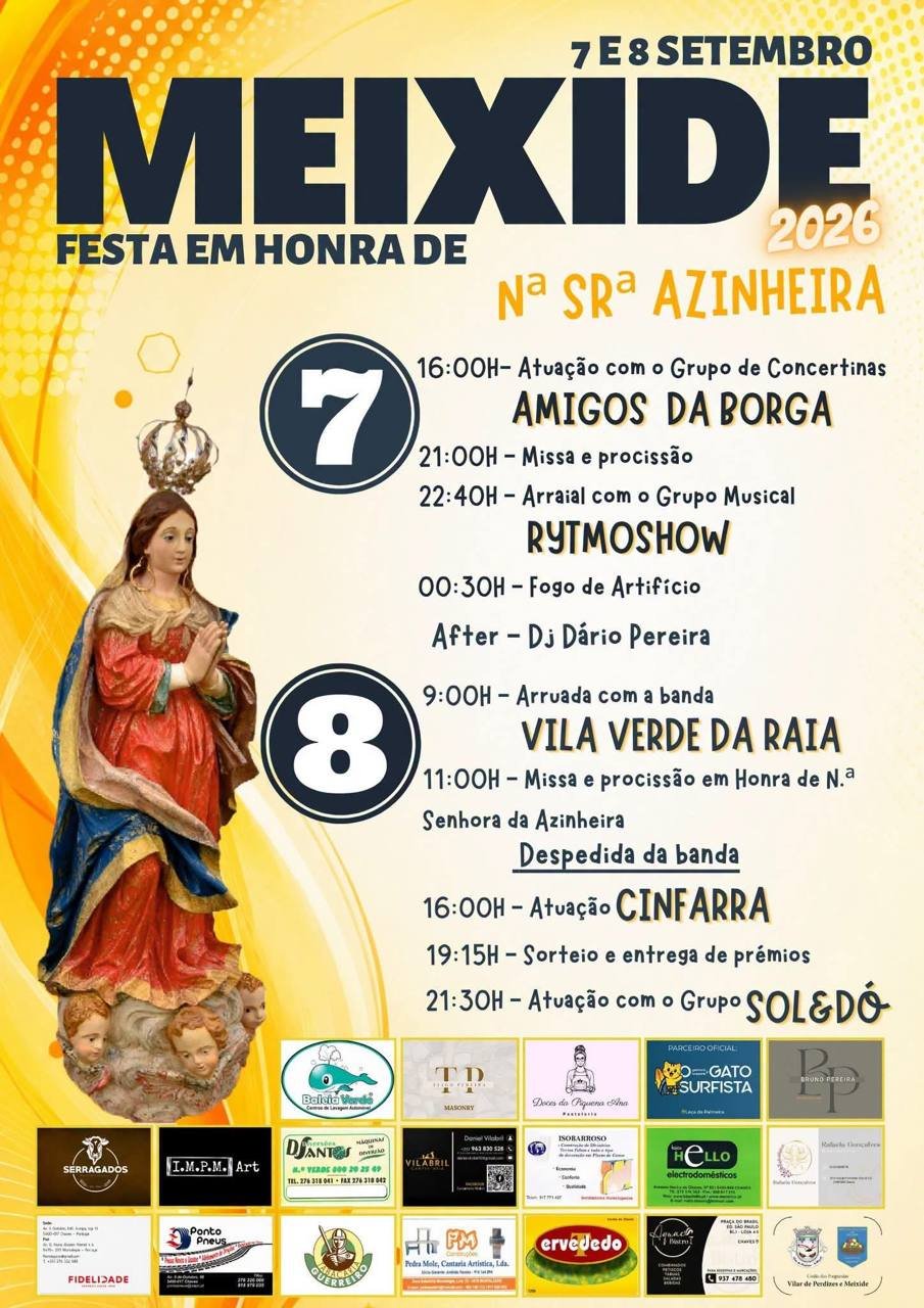 Cartaz Festa em honra de Nª Srª Azinheira 2026 - Meixide