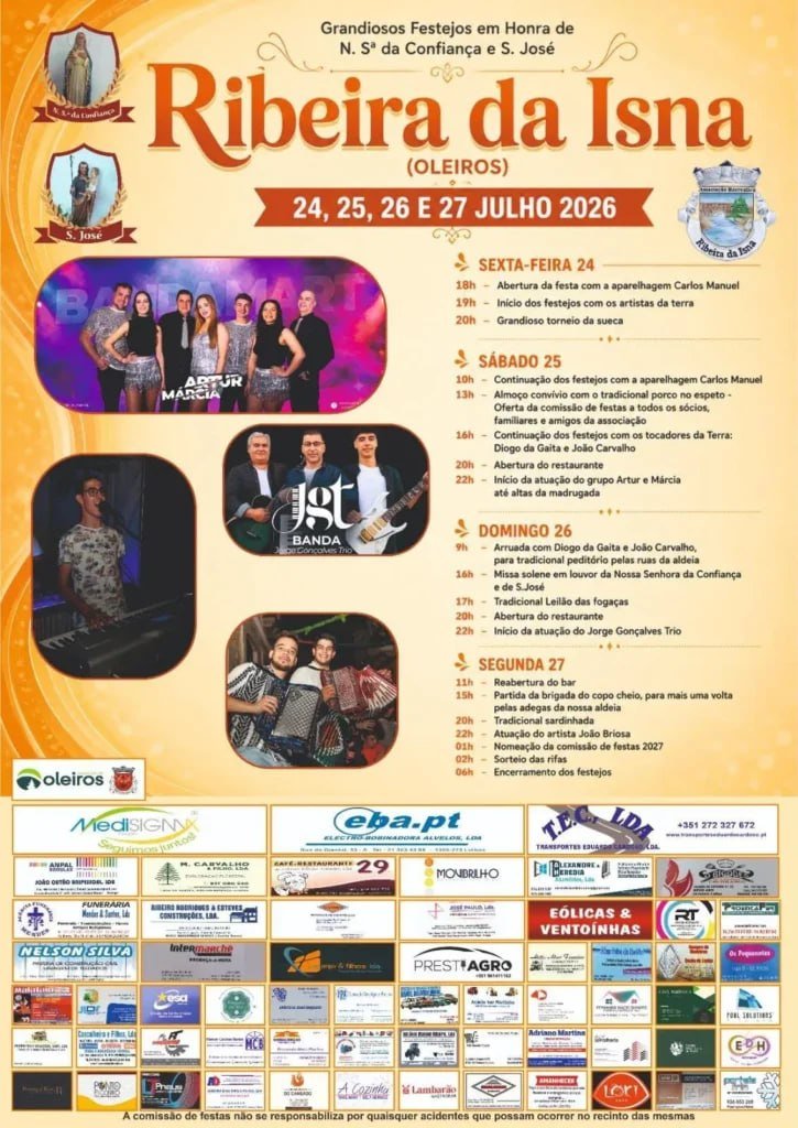 Cartaz Festa em honra de N.ª Sr.ª da Confiança e S. José 2026 - Ribeira da Isna
