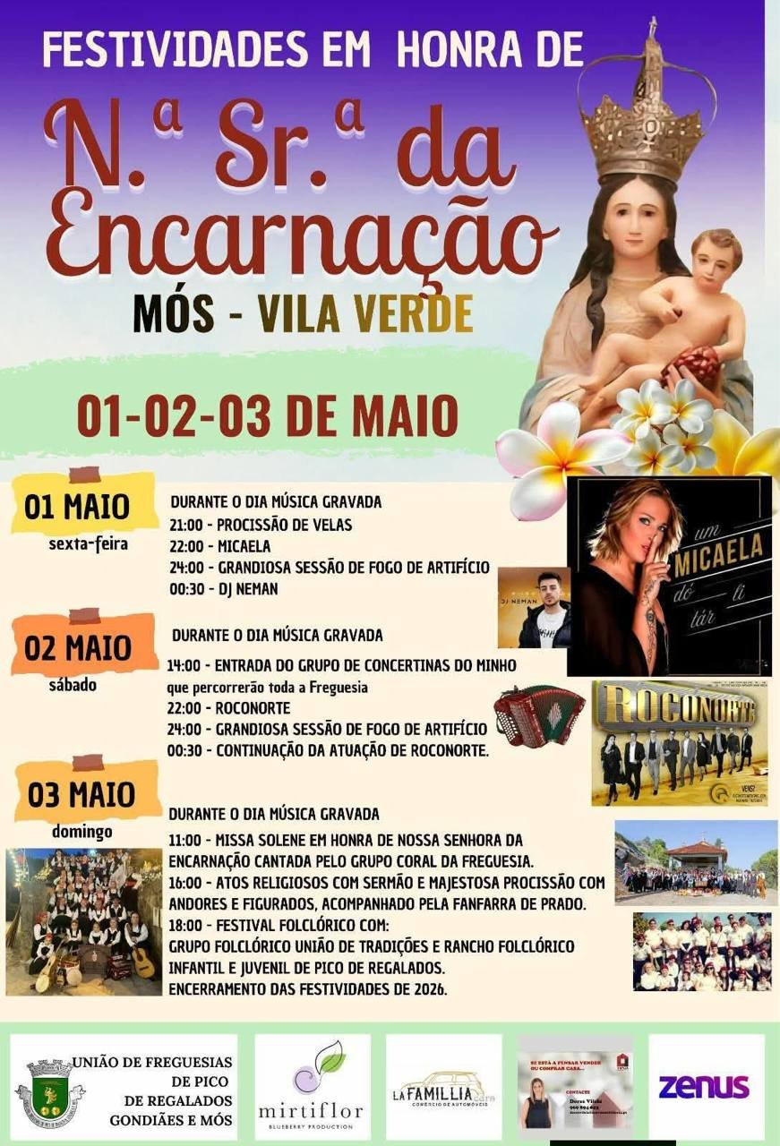 Cartaz Festa em honra de N.ª Sr.ª da Encarnação 2026 - Mós
