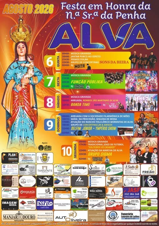 Cartaz Festa em honra de N.ª Sr.ª da Penha 2026 - Alva