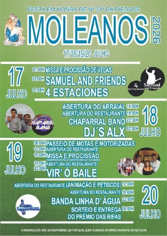 Cartaz Festa em honra de Nª Srª da Piedade 2026 - Moleanos