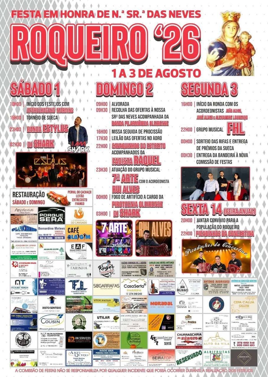 Cartaz Festa em honra de N. Sr.ª das Neves 2026 - Roqueiro