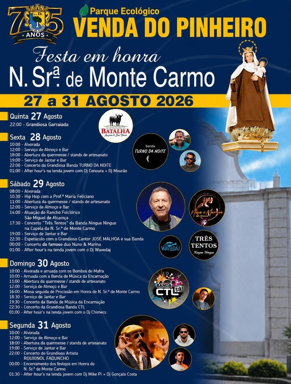 Cartaz Festa em honra de N. Sr.ª de Monte Carmo 2026 - Venda do Pinheiro