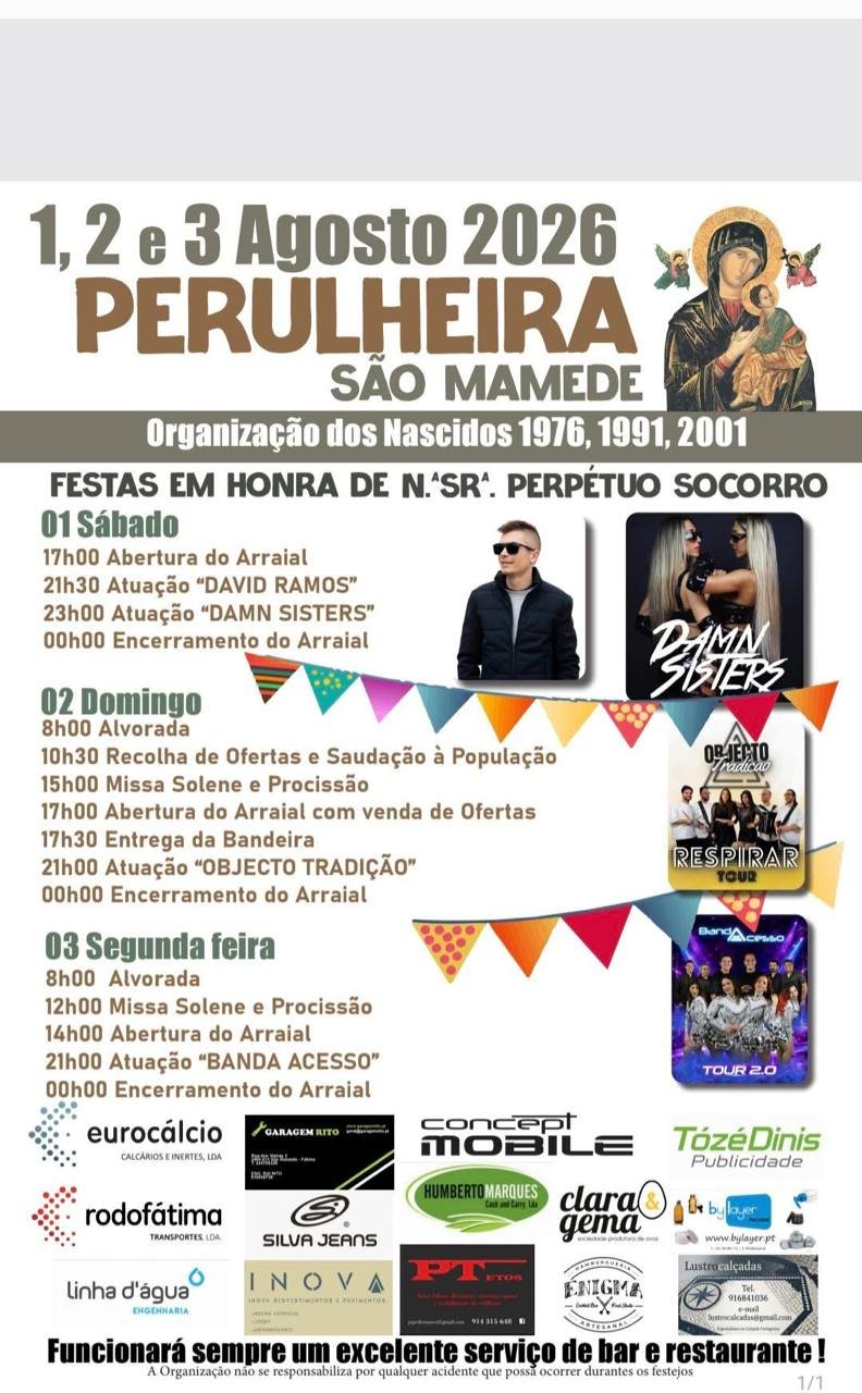 Cartaz Festa em honra de N.ª Sr.ª Perpétuo Socorro 2026 - Perulheira