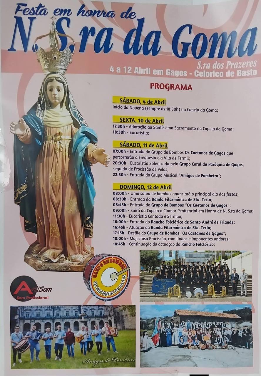 Cartaz Festa em honra de N. Sra da Goma 2026 - Gagos