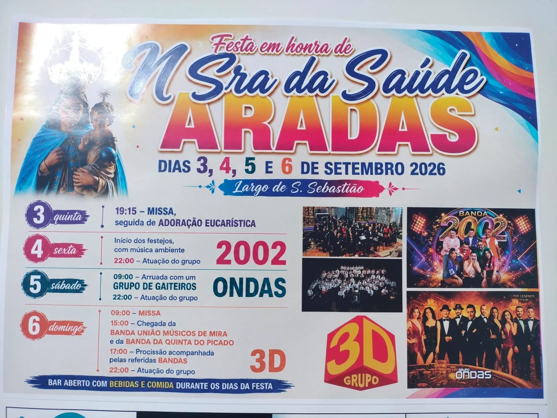 Cartaz Festa em honra de N Sra da Saúde 2026 - Aradas
