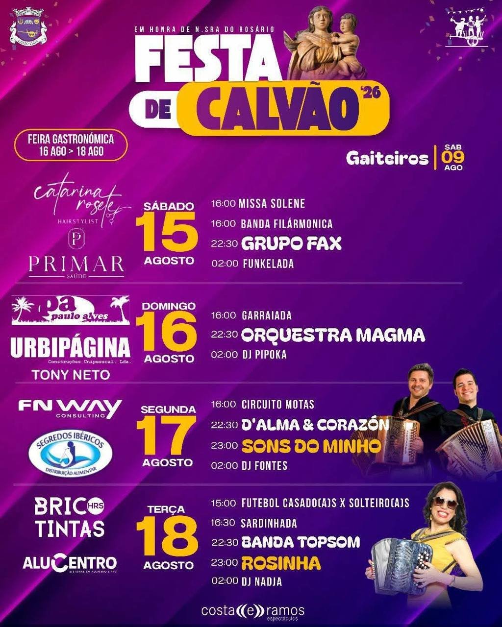 Cartaz Festa em honra de N. Sra do Rosário 2026 - Calvão