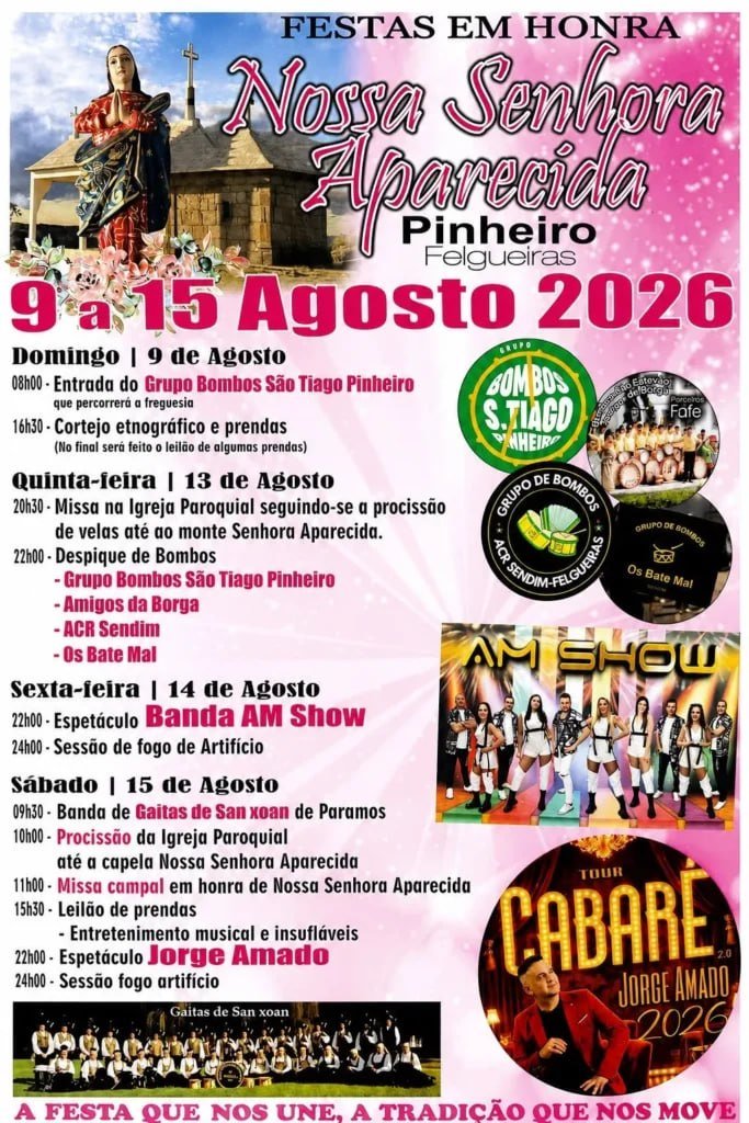 Cartaz Festa em honra de Nossa Senhora Aparecida 2026 - Pinheiro