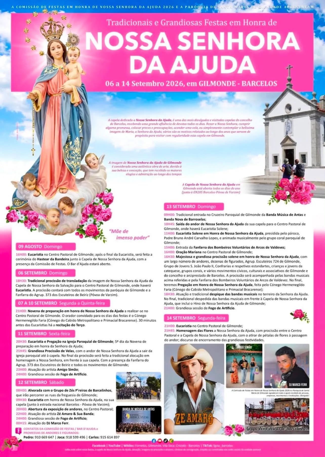 Cartaz Festa em honra de Nossa Senhora da Ajuda 2026 - GIlmonde