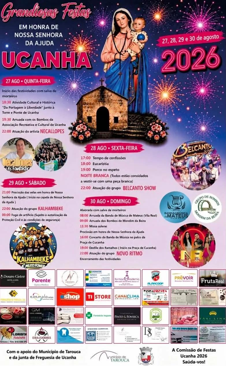 Cartaz Festa em honra de Nossa Senhora da Ajuda 2026 - Ucanha