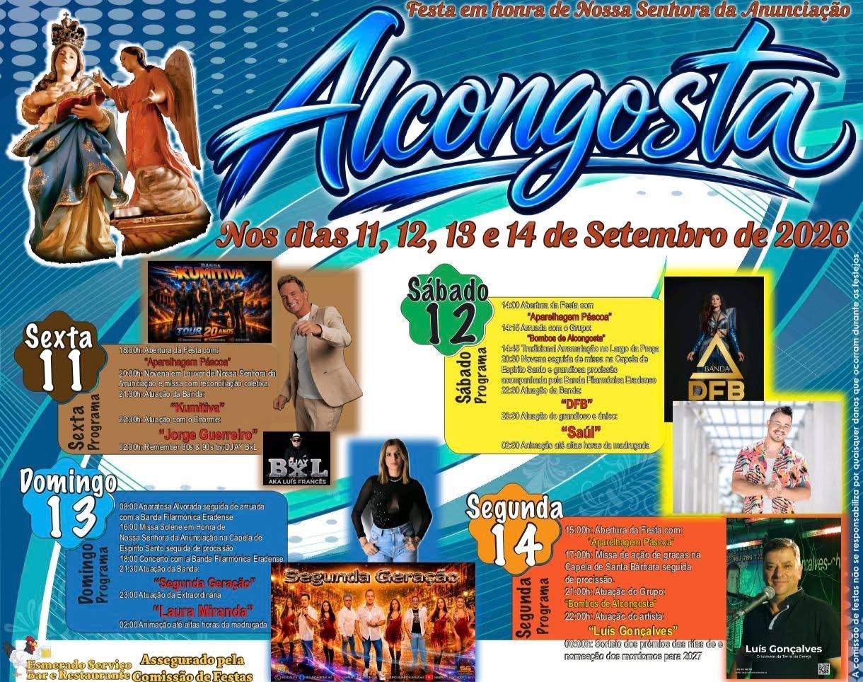 Cartaz Festa em honra de Nossa Senhora da Anunciação 2026 - Alcongosta