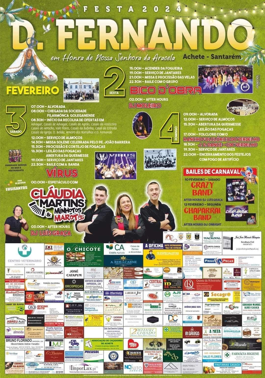 Cartaz Festa em Honra de Nossa Senhora da Aracela 2024 - Achete