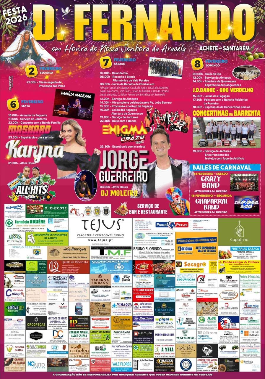 Cartaz Festa em honra de Nossa Senhora da Araceli 2026 - Achete