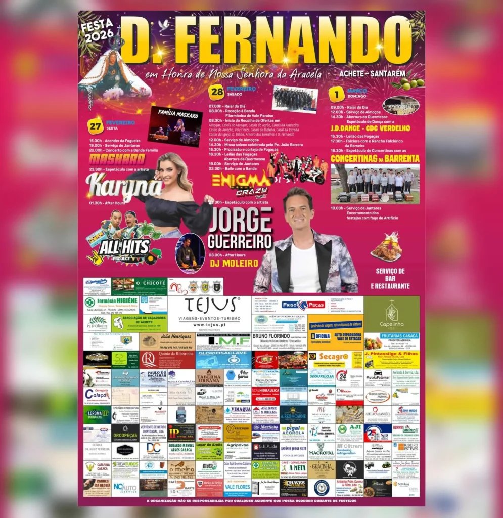 Cartaz Festa em honra de Nossa Senhora da Araceli 2026 - Achete