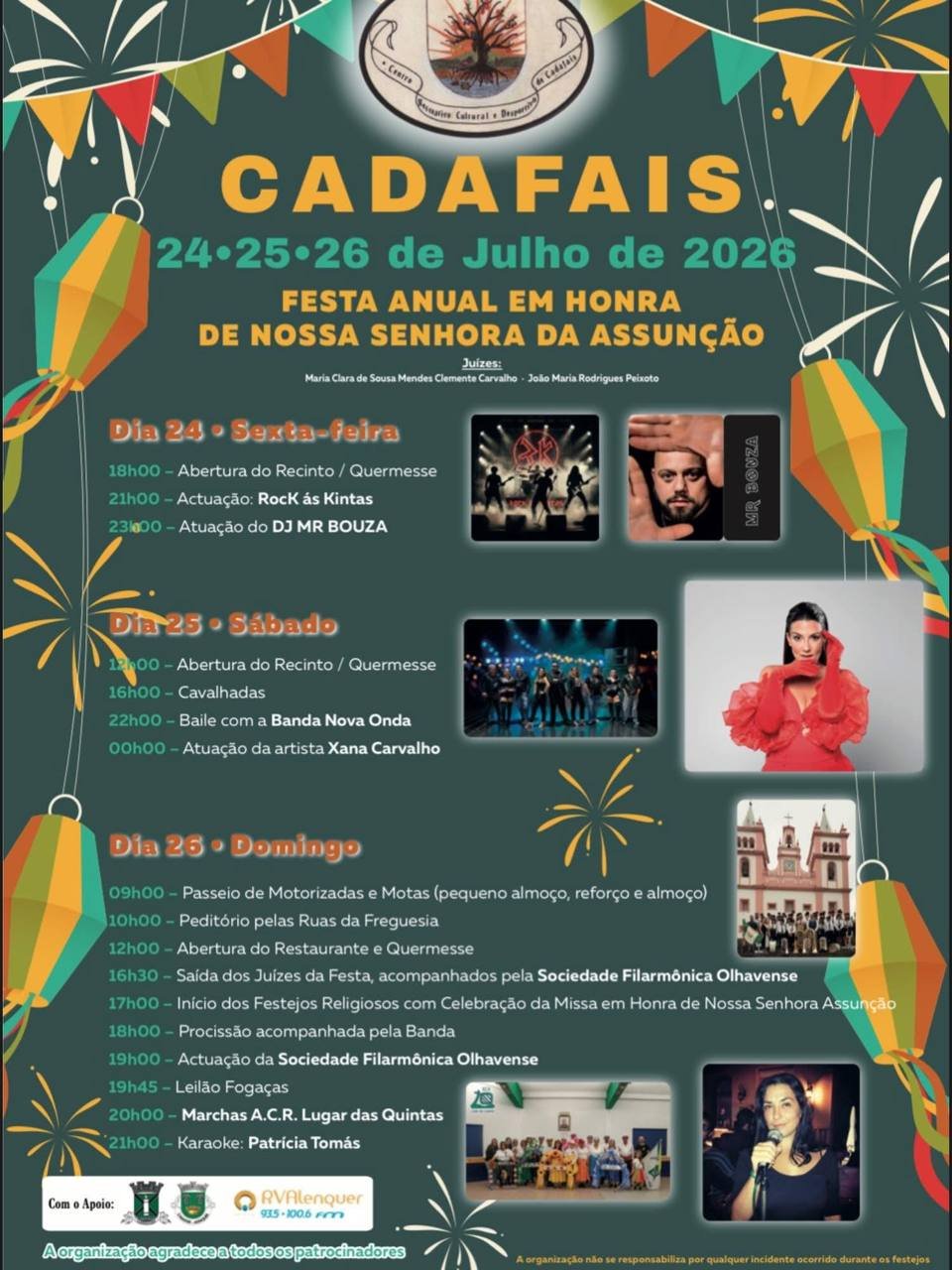 Cartaz Festa em honra de Nossa Senhora da Assunção 2026 - Cadafais