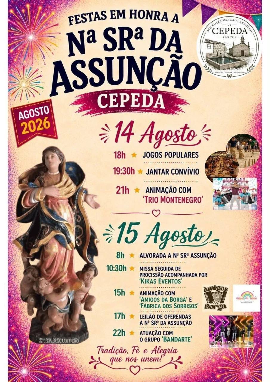Cartaz Festa em honra de Nossa Senhora da Assunção 2026 - Cepeda