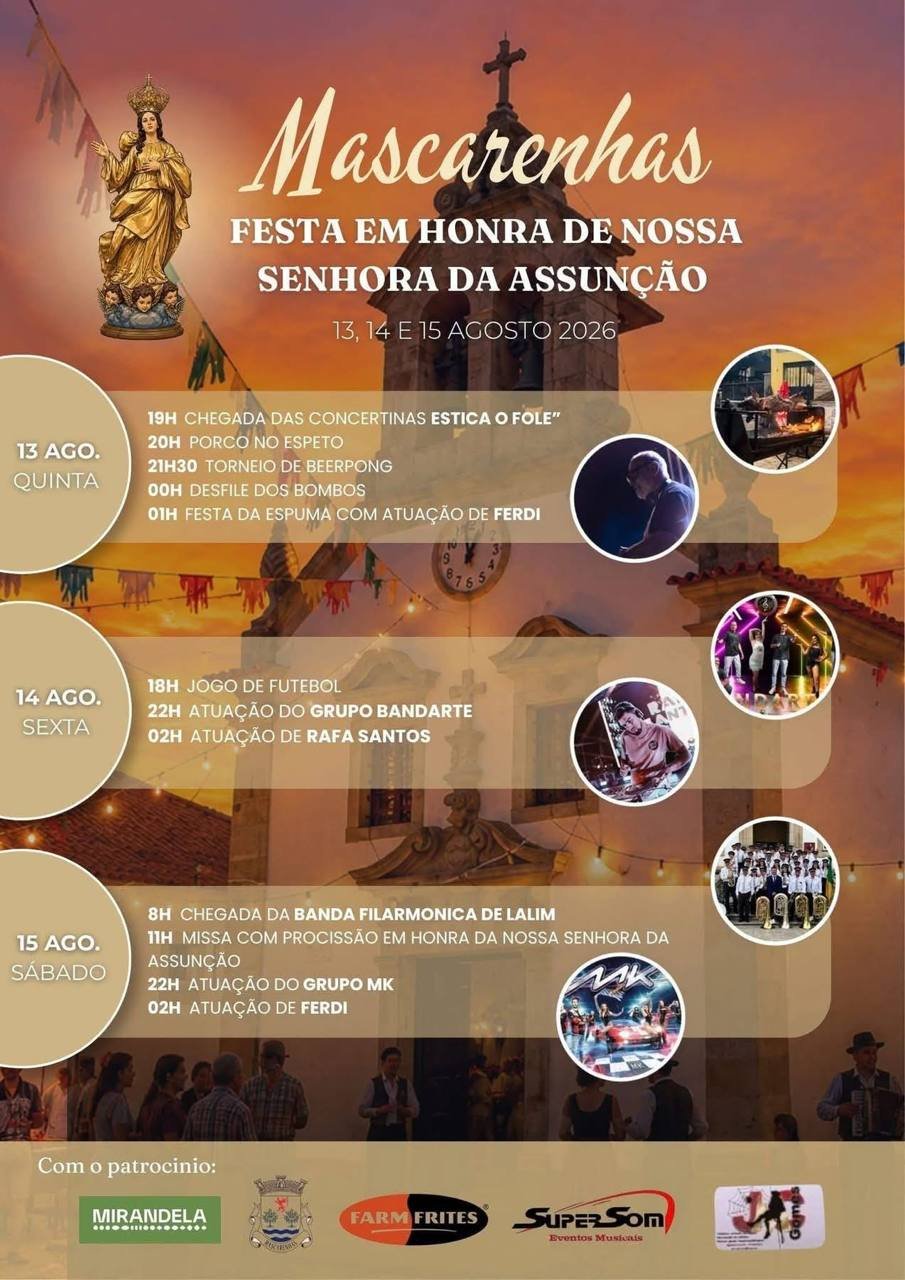 Cartaz Festa em honra de Nossa Senhora da Assunção 2026 - Mascarenhas