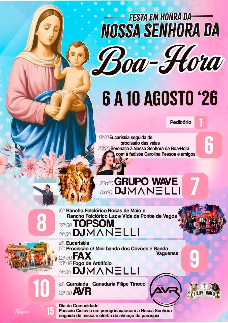 Cartaz Festa em honra de Nossa Senhora da Boa-Hora 2026 -  Gafanha da Boa Hora