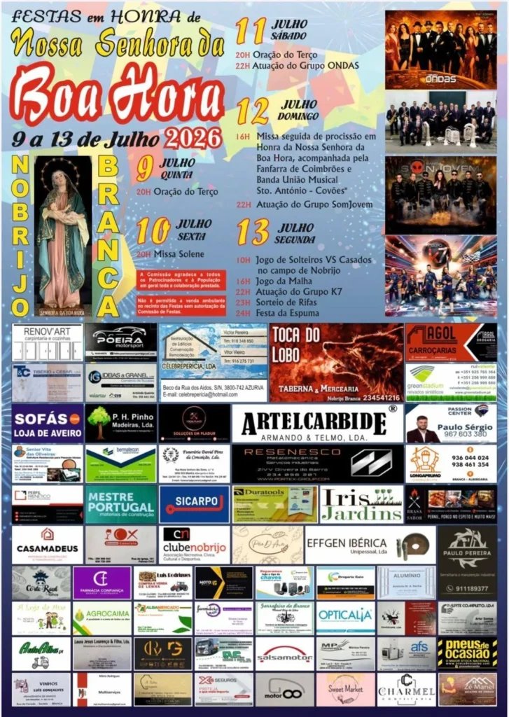 Cartaz Festa em honra de Nossa Senhora da Boa Hora 2026 - Nobrijo