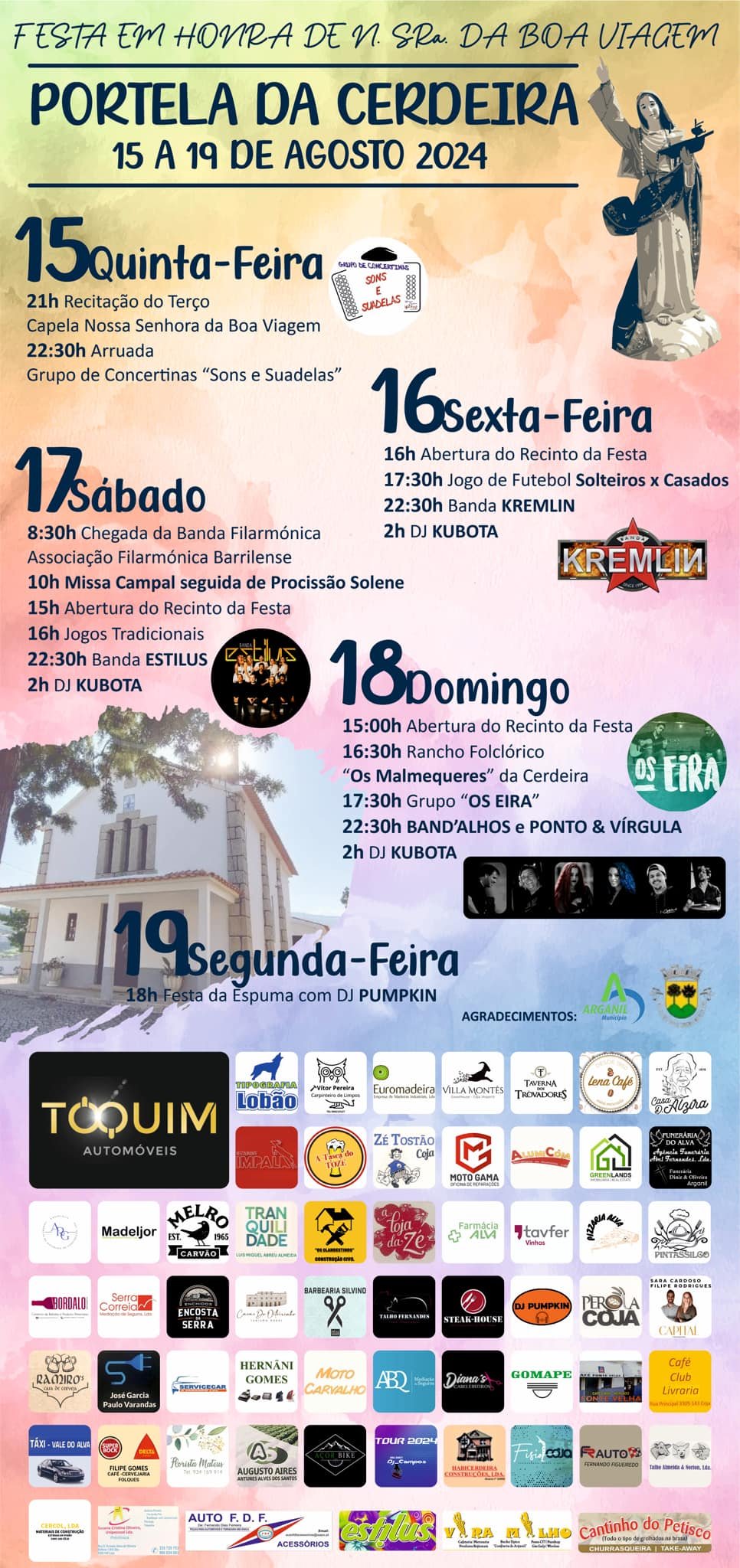 Cartaz Festa em Honra de Nossa Senhora da Boa Viagem 2024 - Portela da Cerdeira