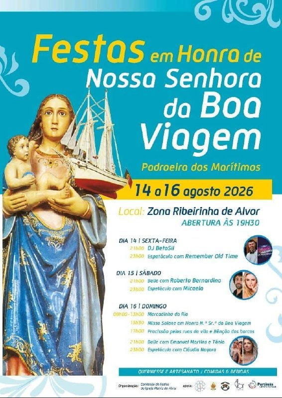 Cartaz Festa em honra de Nossa Senhora da Boa Viagem 2026 - Alvor