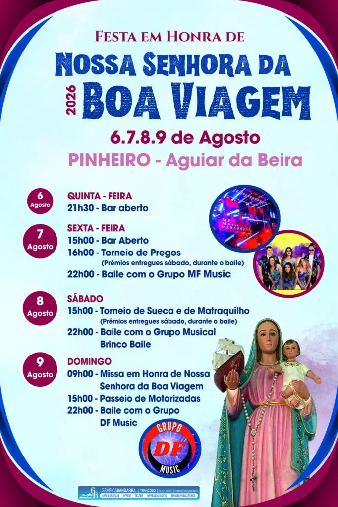 Cartaz Festa em honra de Nossa Senhora da Boa Viagem 2026 - Pinheiro