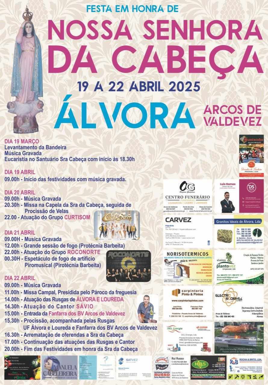 Cartaz Festa em Honra de Nossa Senhora da Cabeça 2025 - Álvora